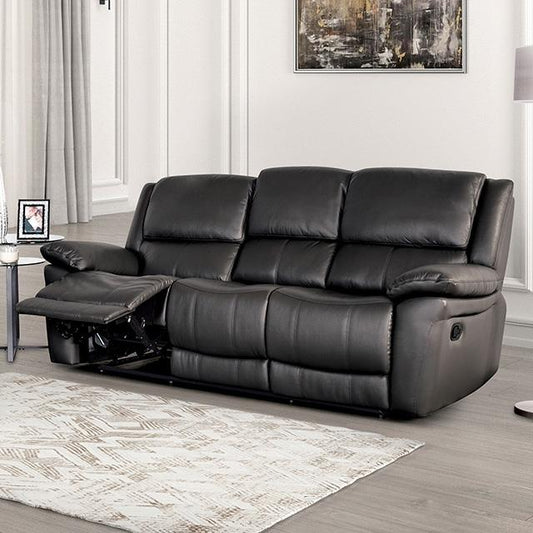 Furniture of America Glarus FM69003BK-SF-M Sofa Manual Recliner IMAGE 1