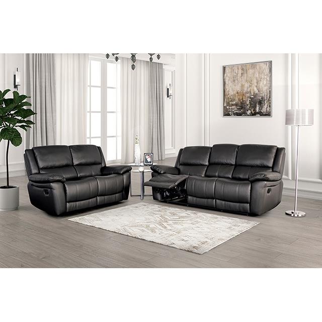 Furniture of America Glarus FM69003BK-SF-M Sofa Manual Recliner IMAGE 2