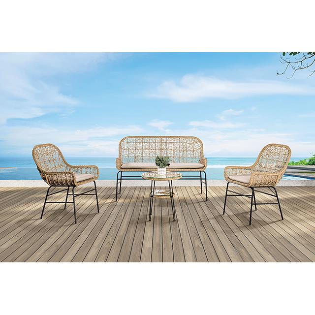 Furniture of America Zalika FM80010NT-T-4PC-BN 4 Pc Conversation Set IMAGE 2