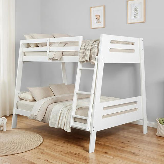 Furniture of America Kallen FM-BK206WH-TF-BED Twin/Full Bunk Bed IMAGE 1