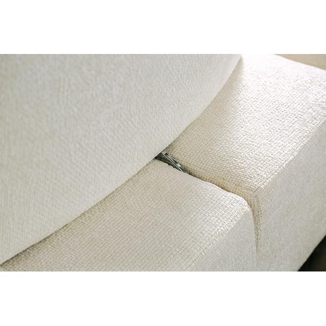 Furniture of America Stavanger FM63001WH-G Curved 3-Seater IMAGE 5
