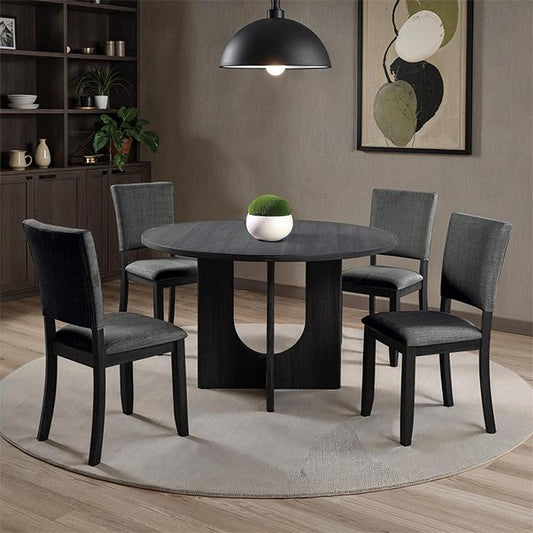 Furniture of America Oberto SL3406DG-RT-5PC 5 Pc Round Dining Table Set IMAGE 1