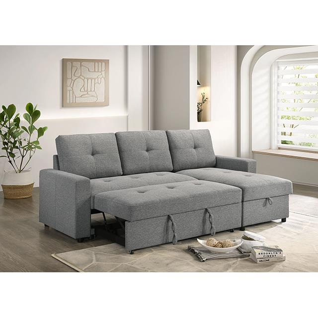 Furniture of America Giorgi FM6920GY-PK Sectional with Pullout IMAGE 2