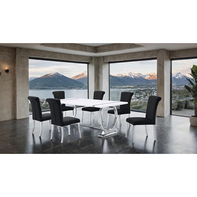 Furniture of America Holbaek FM37008SV-T 80" Dining Table IMAGE 2