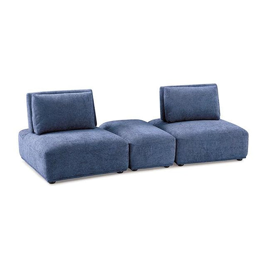 Furniture of America Stavanger FM63001BL-E 2-Seater with Rectangular Ottoman IMAGE 1