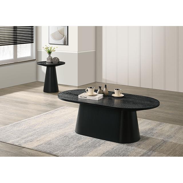 Furniture of America Halewood FM4222BK-CO-PK Oval Cocktail Table IMAGE 2