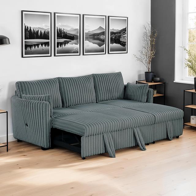 Furniture of America Denholme SL64002DG-SF-PK Sectional with Pull Out IMAGE 1