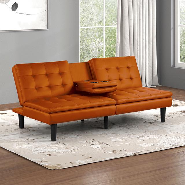 Furniture of America Eidsberg FM2908OR Futon Sofa Bed IMAGE 1