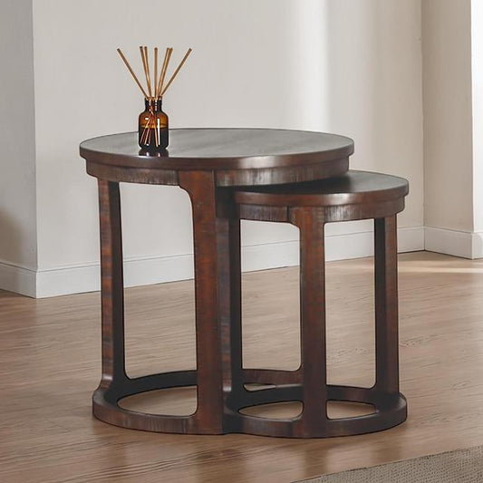 Furniture of America Hickory FM44011ES-E Nesting End Table IMAGE 1