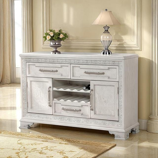 Furniture of America Stella Mia FM31000WH-SV Sideboard IMAGE 1