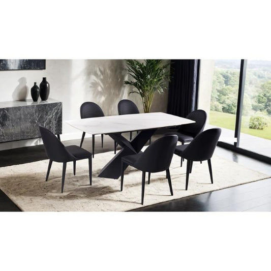 Furniture of America Lenvik FM3700BK-T-7PC 7 Pc Dining Table Set IMAGE 1