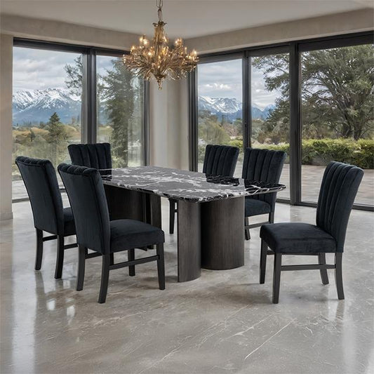 Furniture of America Selsey FM34007BK-T-7PC-05BK 7 Pc Dining Table Set IMAGE 1