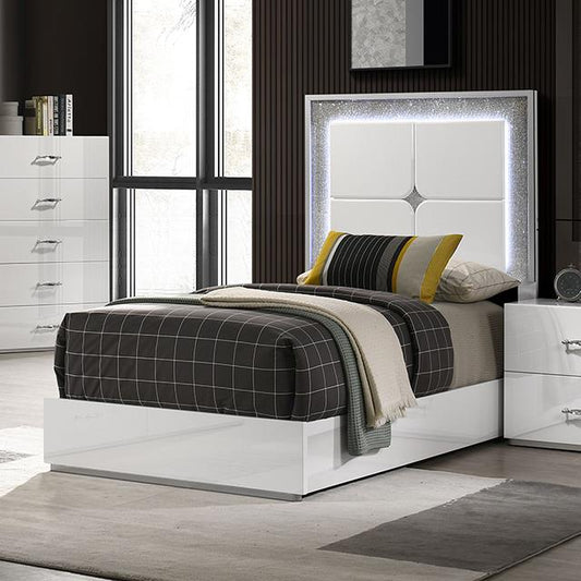 Furniture of America Stoholm FM72000WH-T-BED Twin Bed IMAGE 1