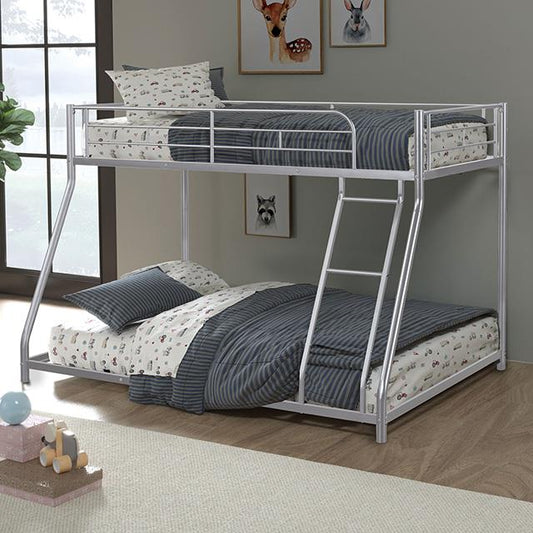 Furniture of America Panos FM-BK901SV-TF Twin/Full Metal Bunkbed IMAGE 1