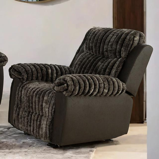 Furniture of America Dionysus FM64003BR-CH-M Manual Glider Recliner IMAGE 1