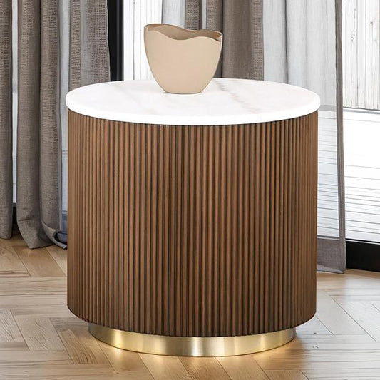 Furniture of America Virden FM47000BR-ER Round End Table IMAGE 1