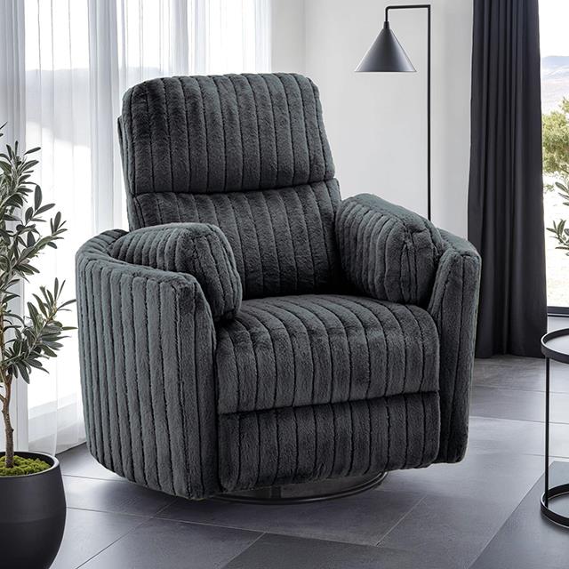 Furniture of America Belper FM-AC8018DG-PM Power Glider Recliner with Swivel IMAGE 1