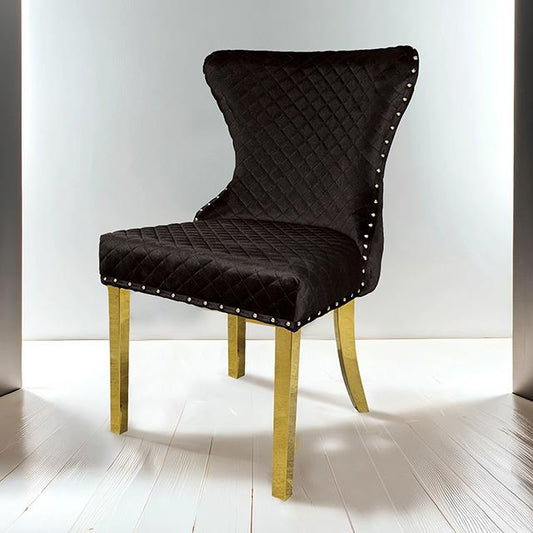 Furniture of America Portanova FM33015BK-SC-2PK Set Of 2 Gold Chair IMAGE 1