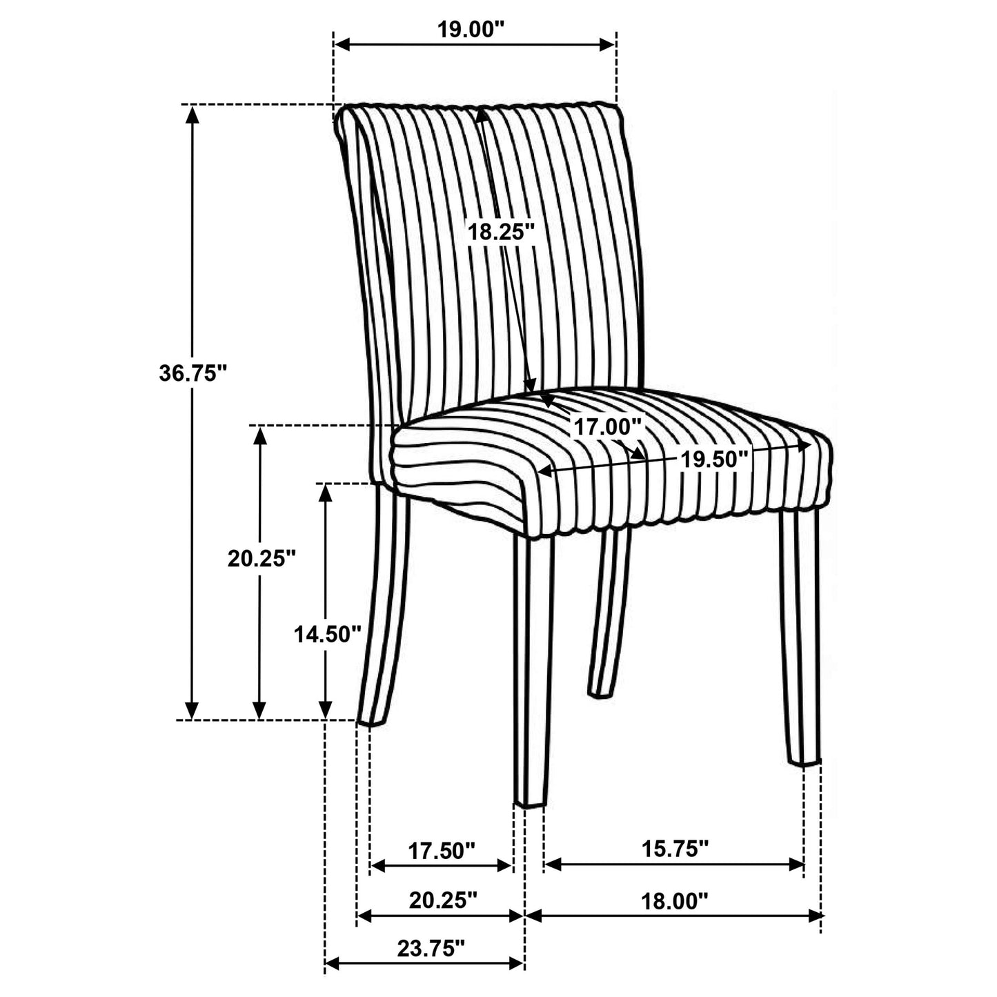 Coaster Furniture Dermott 106512CH Set of 2 Upholstered Parson Dining Side Chair - Chocolate IMAGE 11