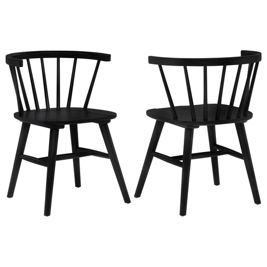 Coaster Furniture Jeffries 107202BLK Set of 2 Windsor Wood Dining Side Chair - Black IMAGE 1