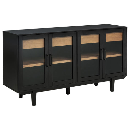 Coaster Furniture Middleton 108545BLK 4-door Sideboard Server with Dual Drawers - Black IMAGE 1