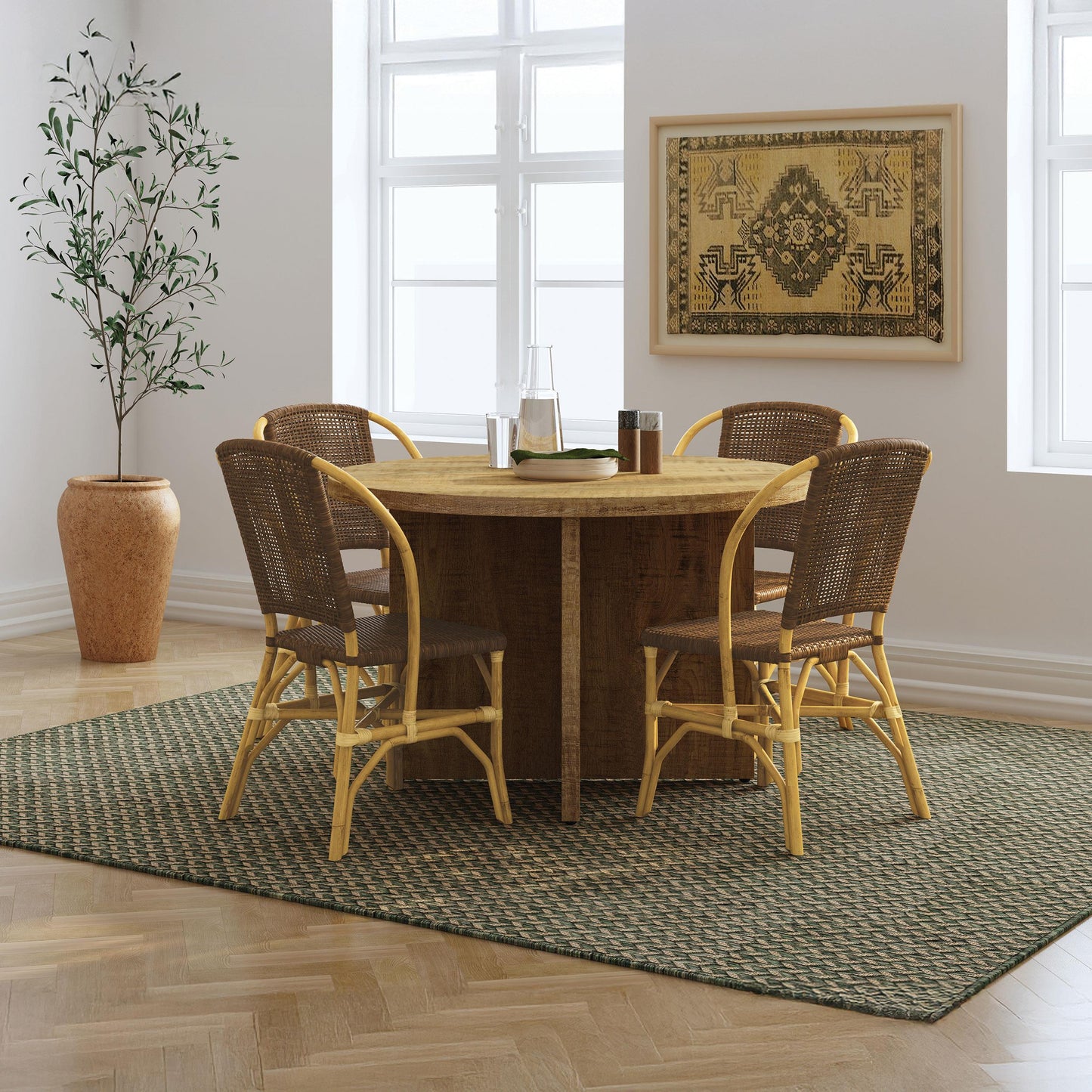 Coaster Furniture Lexley 109122 Set of 2 Woven Rattan Dining Side Chair - Brown IMAGE 11