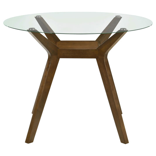 Coaster Furniture Paxton 122178BG Round 48-inch Glass Top Counter Height Dining Table - Brown IMAGE 1