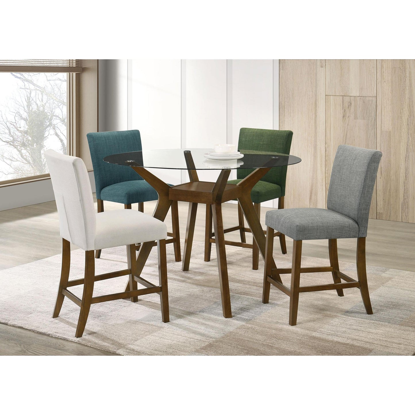 Coaster Furniture Paxton 122179TLB Set of 2 Upholstered Counter Height Dining Chair - Blue IMAGE 14