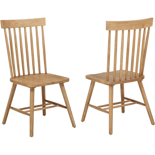 Coaster Furniture Andrews 122502 Set of 2 Windsor Spindle Back Dining Side Chair - Light Ash IMAGE 1
