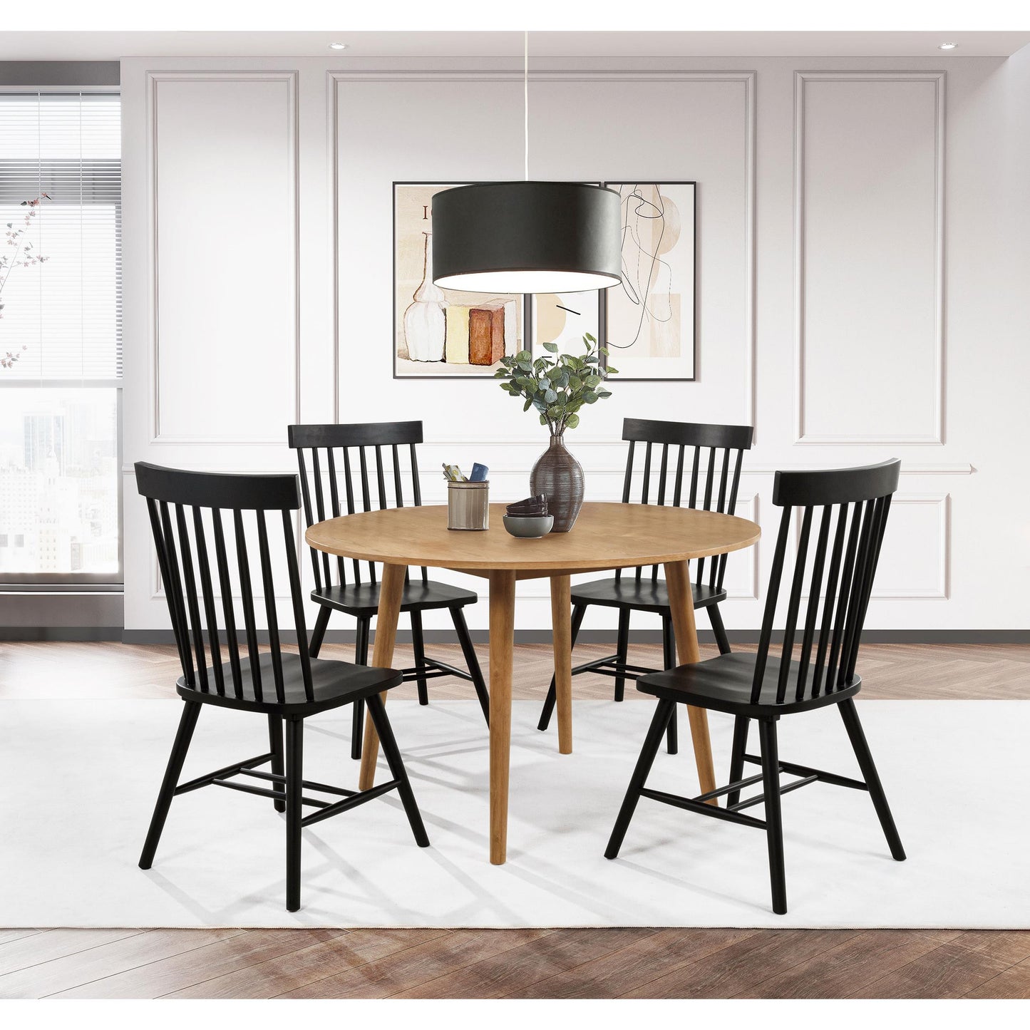 Coaster Furniture Andrews 122502BLK Set of 2 Windsor Spindle Back Dining Side Chair - Black IMAGE 13