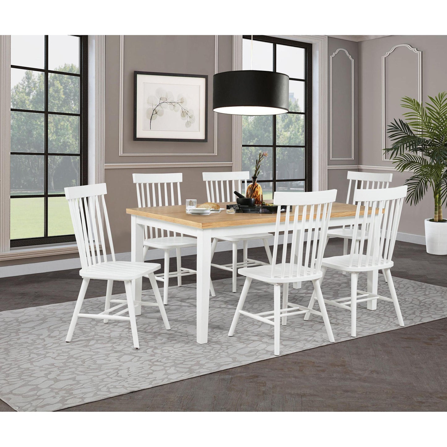 Coaster Furniture Andrews 122502WHT Set of 2 Windsor Spindle Back Dining Side Chair - White IMAGE 14