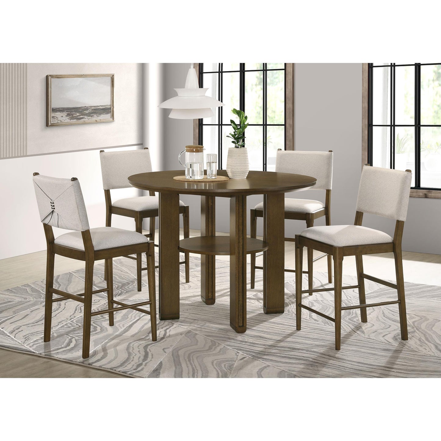 Coaster Furniture Ottowa 193668 47-inch Round Counter Height Dining Table - Brown IMAGE 8