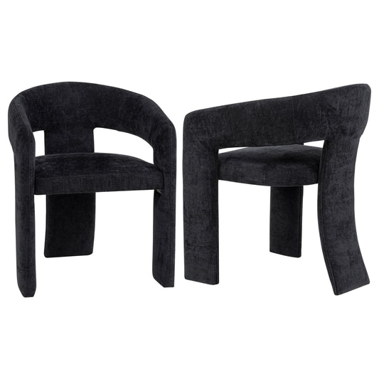 Coaster Furniture Carlow 193813BLK Set of 2 Upholstered Dining Arm Chair - Black IMAGE 1