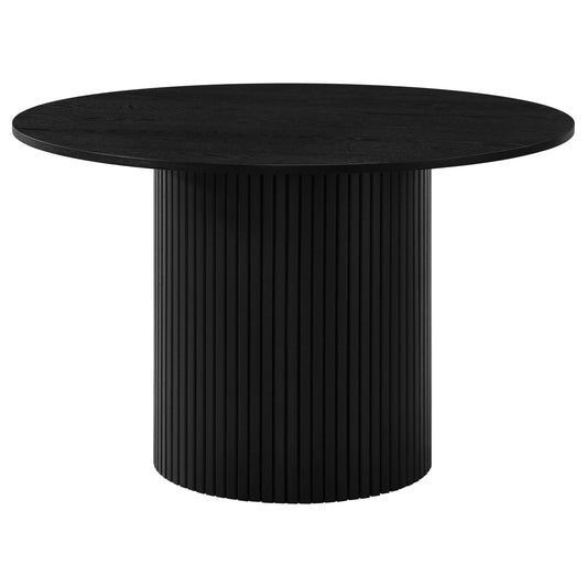 Coaster Furniture Hamlyn 193930BLK 47-inch Round Wood Dining Room Table - Black IMAGE 1