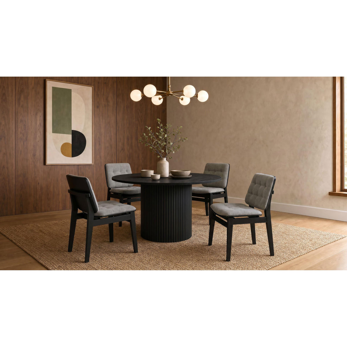 Coaster Furniture Hamlyn 193930BLK 47-inch Round Wood Dining Room Table - Black IMAGE 11