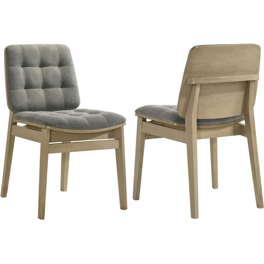 Coaster Furniture Redbridge 193962NAT Set of 2 Velvet Upholstered Side Chair - Grey/Natural Oak IMAGE 1