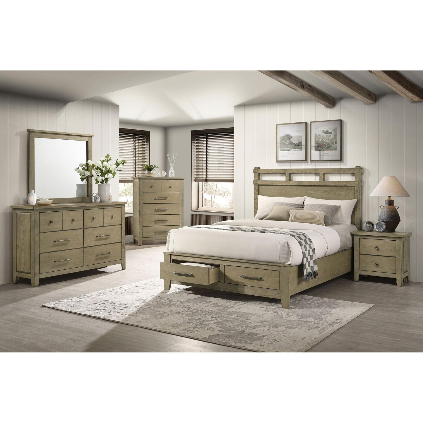 Coaster Furniture Hazlewood 207532 2-drawer Nightstand Bedside Table - Vineyard Oak IMAGE 15