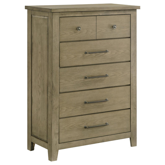 Coaster Furniture Hazlewood 207535 5-drawer Bedroom Chest - Vineyard Oak IMAGE 1