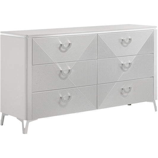 Coaster Furniture Cassia 215793 6-drawer Bedroom Dresser Cabinet - White High Gloss IMAGE 1