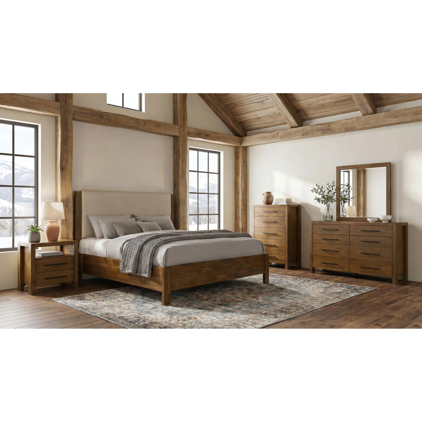 Coaster Furniture Adderley 215851KE Eastern King Wood Panel Bed - Cream/Warm Brown IMAGE 12