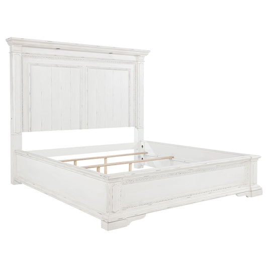 Coaster Furniture McKinney 215871KE Eastern King LED Light Panel Bed - Vintage White IMAGE 1