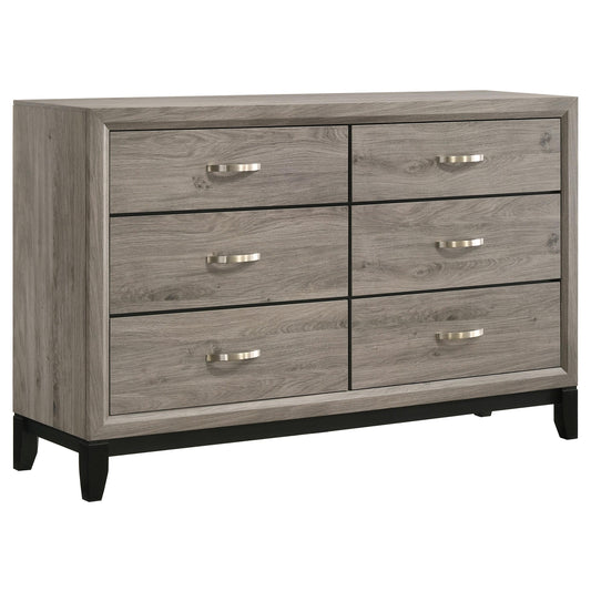 Coaster Furniture Valen 215913 6-drawer Bedroom Dresser Cabinet - Light Taupe IMAGE 1