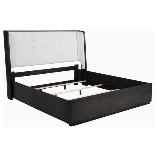 Coaster Furniture Leandro 222491KE 55-inch Eastern King Wingback Bed - Burnished Black IMAGE 1