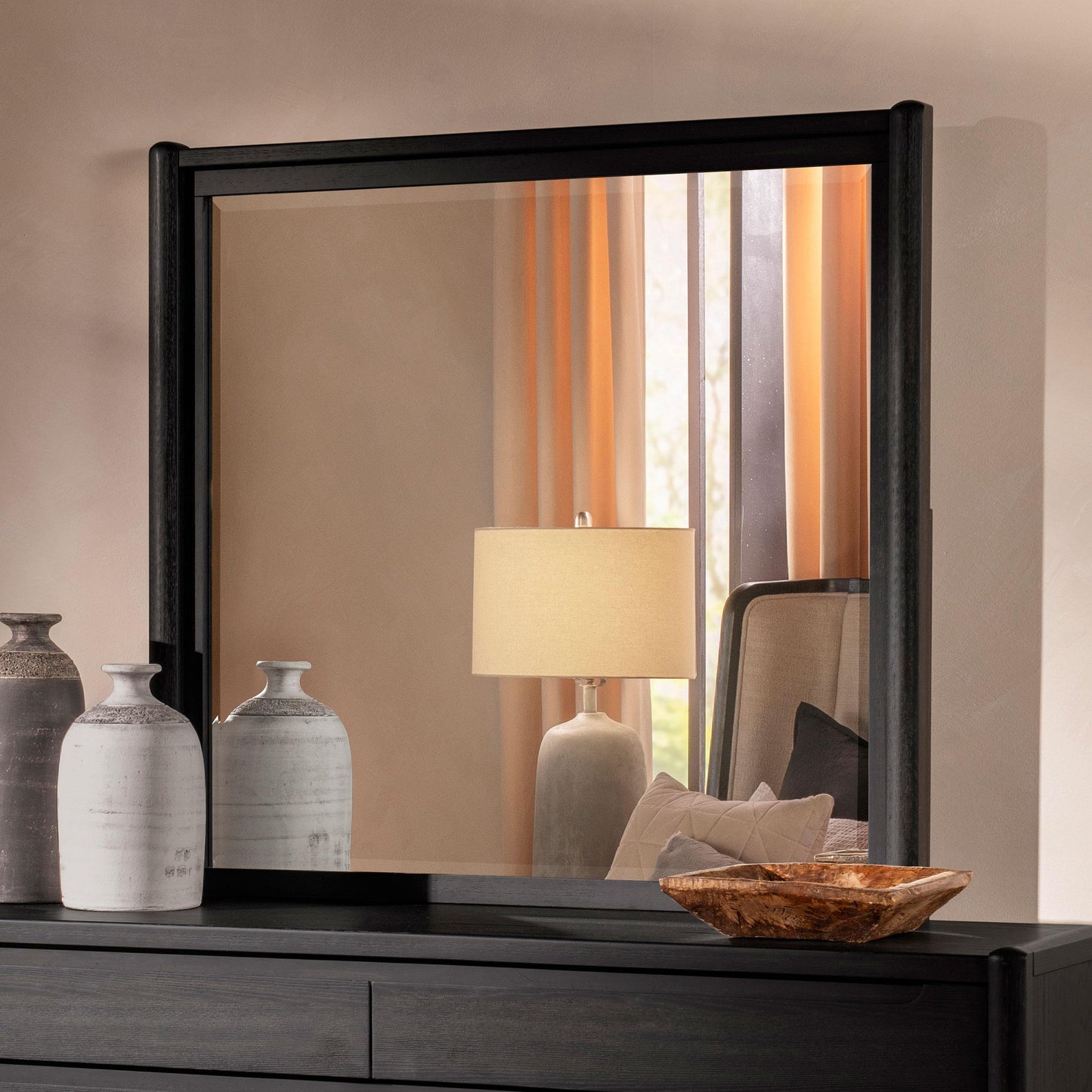 Coaster Furniture Leandro 222494 Dresser Mirror - Burnished Black IMAGE 6