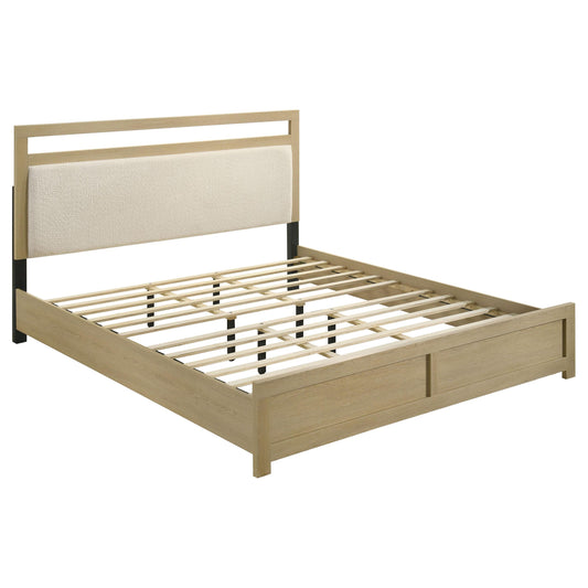 Coaster Furniture Hendricks 222651KE Eastern King Panel Headboard Platform Bed - Light Oak IMAGE 1