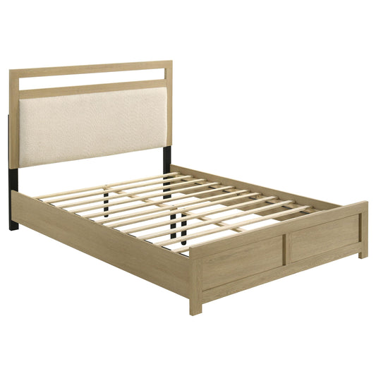 Coaster Furniture Hendricks 222651Q Queen Panel Headboard Platform Bed - Light Oak IMAGE 1