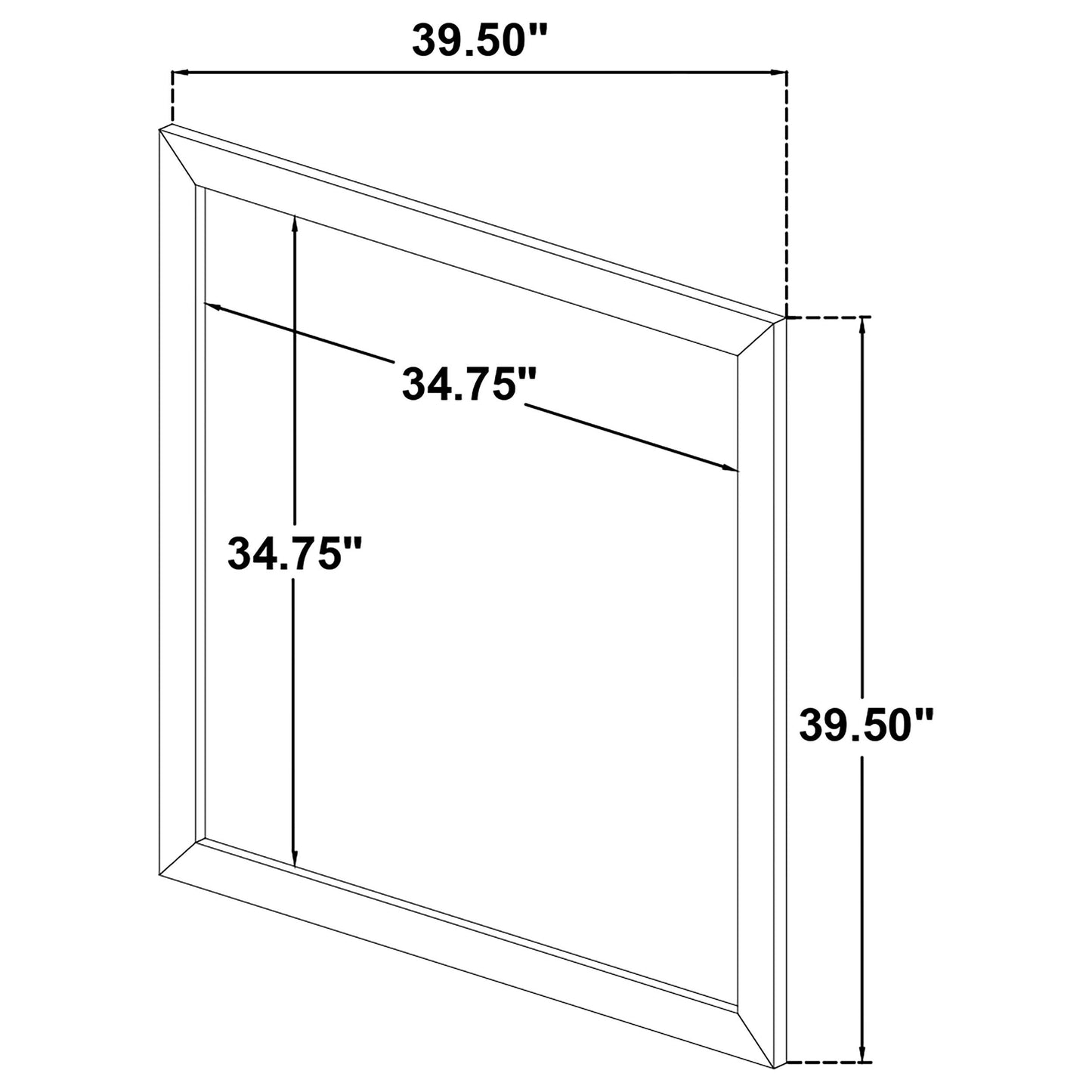 Coaster Furniture Ines 223094 Dresser Mirror - White High Gloss IMAGE 7
