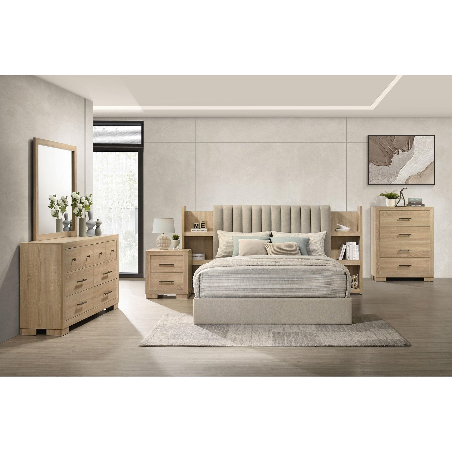 Coaster Furniture Arielle 223112 2-drawer Bedroom Nightstand with Casters - Light Oak IMAGE 11