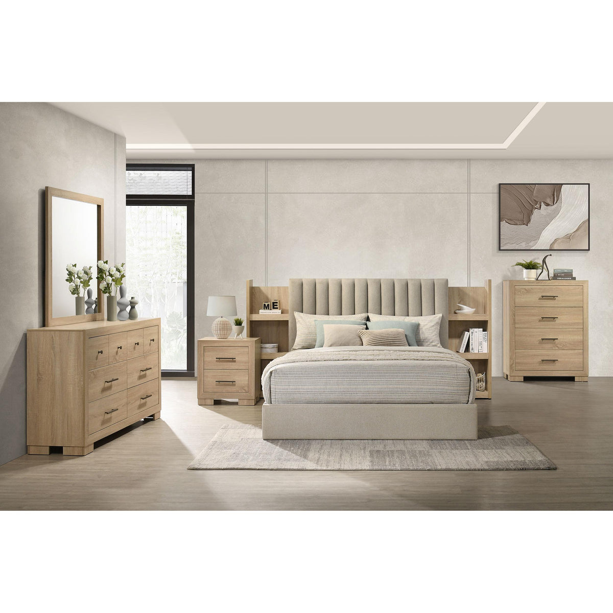 Coaster Furniture Arielle 223113M 6-drawer Bedroom Dresser with Mirror - Light Oak IMAGE 12