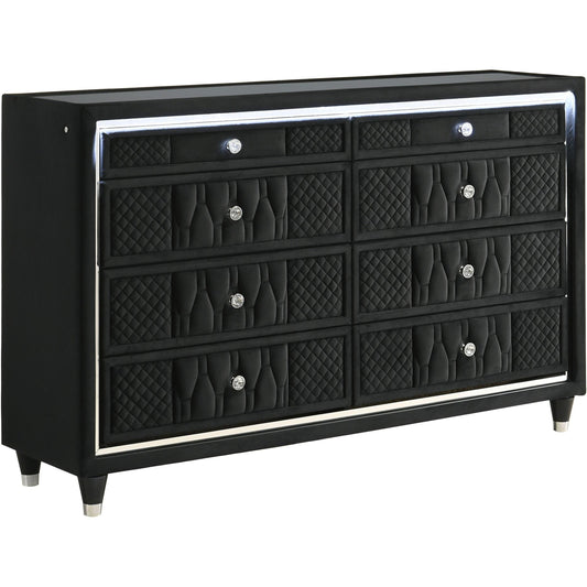 Coaster Furniture Lorient 223163 8-drawer LED Bedroom Dresser Cabinet - Black IMAGE 1